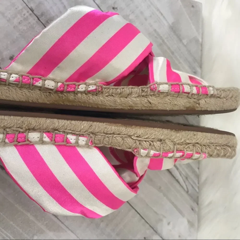 J.Crew Striped Twisted Knot Espadrille Sandals Size 8.5